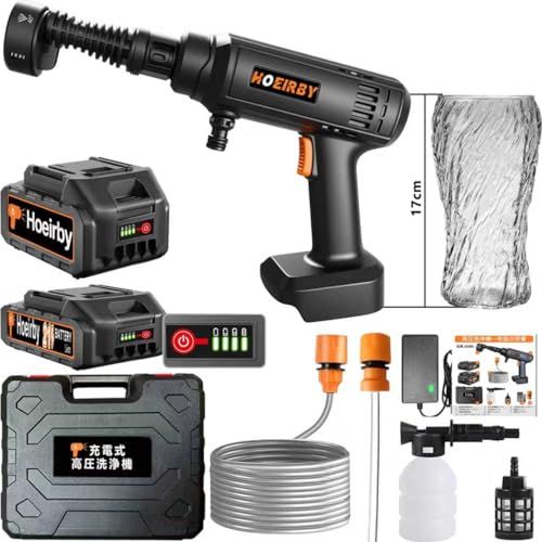 迅速に発送 ミニ高圧洗浄機 コードレス 充電式 8 MPa 新登場超軽量588 g 監修 高圧洗車機 残量表示 PSE認証済み バッテリー 20000 mAhと15000 mAh マキタ電池互換 6 in 1ノズル 軽量 自吸式 低 f 09 e 5306