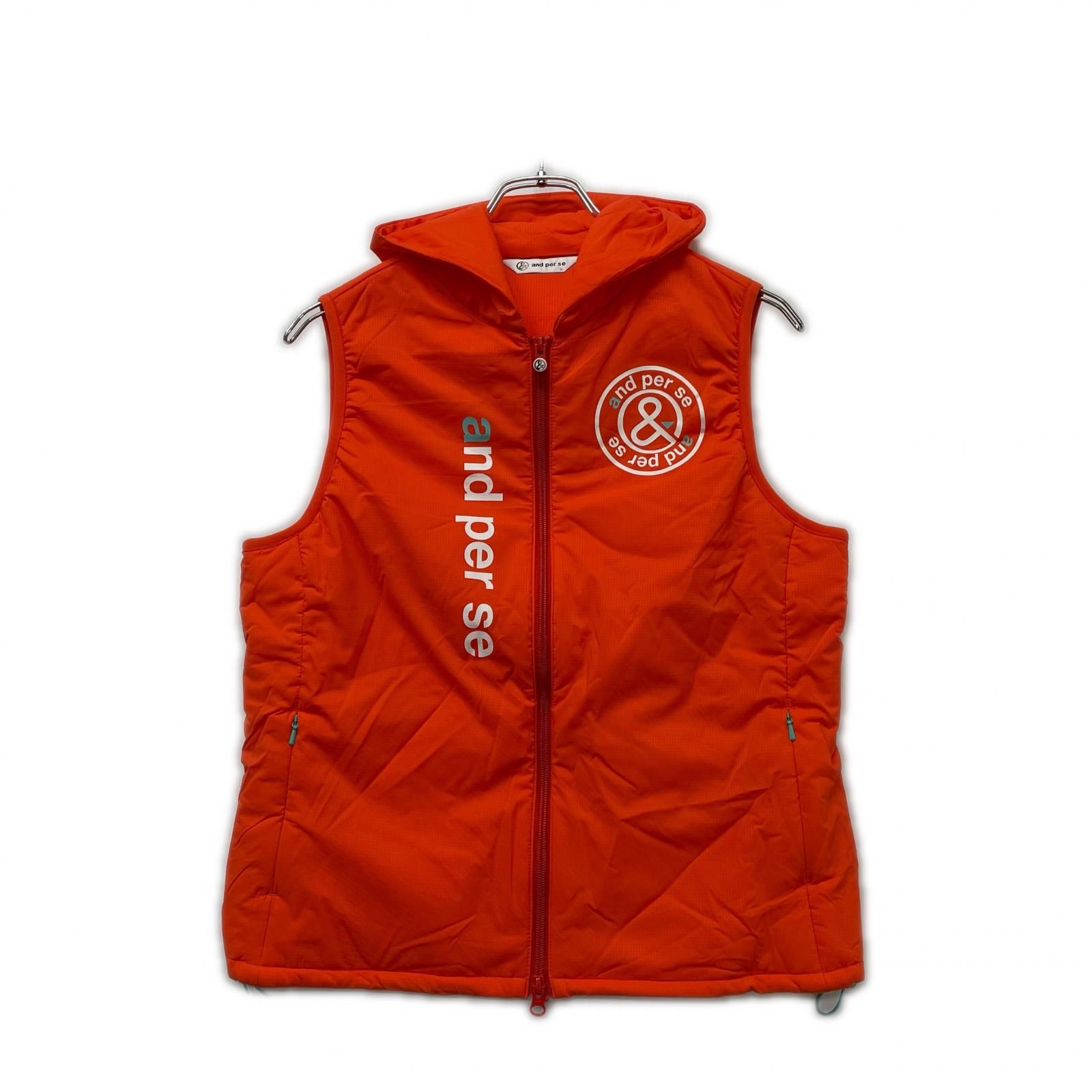 中古 レディース アンパスィ and per se ベスト L オレンジ 中綿