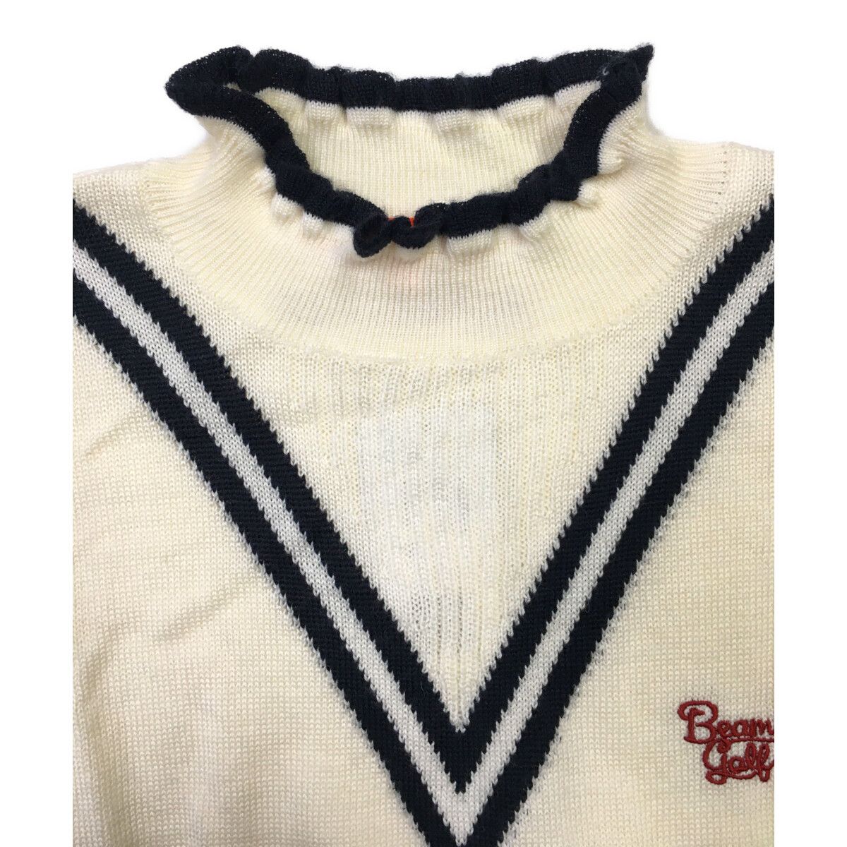 極美品BEAMSGOLF ハイネックセーター アイボリーL 中古 レディース ビームスゴルフ BEAMSGOLF セーター L 白系