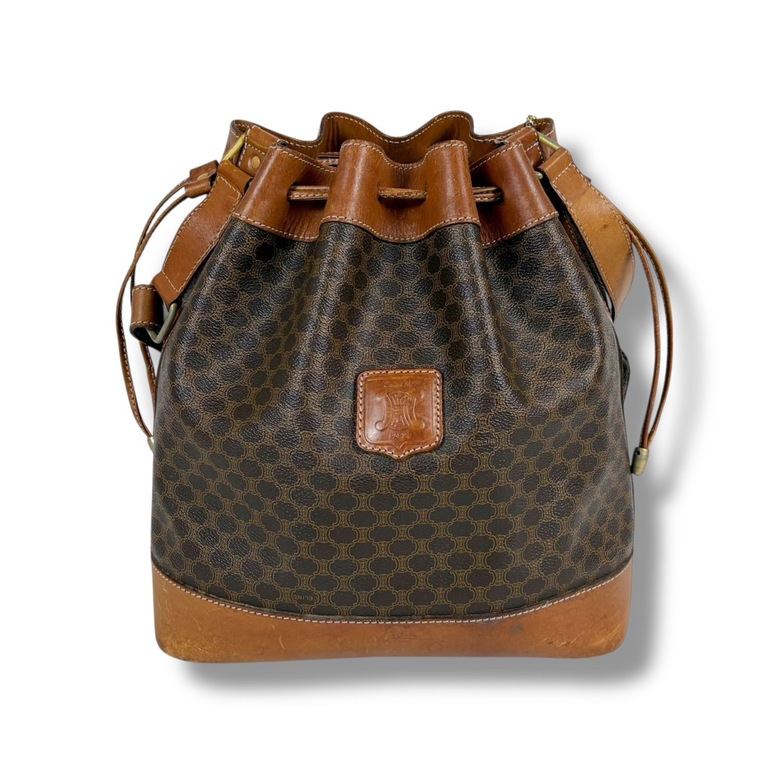 セリーヌ CELINE 巾着型 ショルダーバッグ ポーチ付き ブラウン