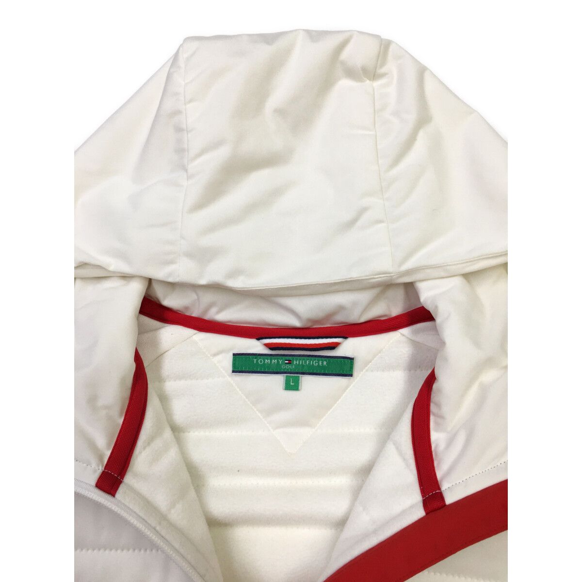 【未使用タグ付き】トミーヒルフィガーゴルフ　中綿フルジップジャケットパーカー白L 未使用タグ付き】トミーヒルフィガーゴルフ 中綿フルジップジャケット