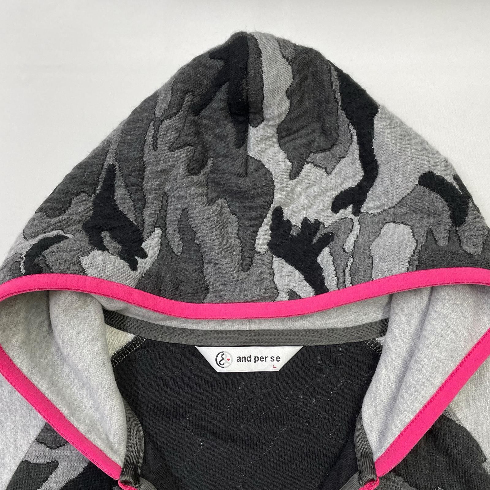 中古 レディース アンパスィ and per se フルジップアウター L グレー