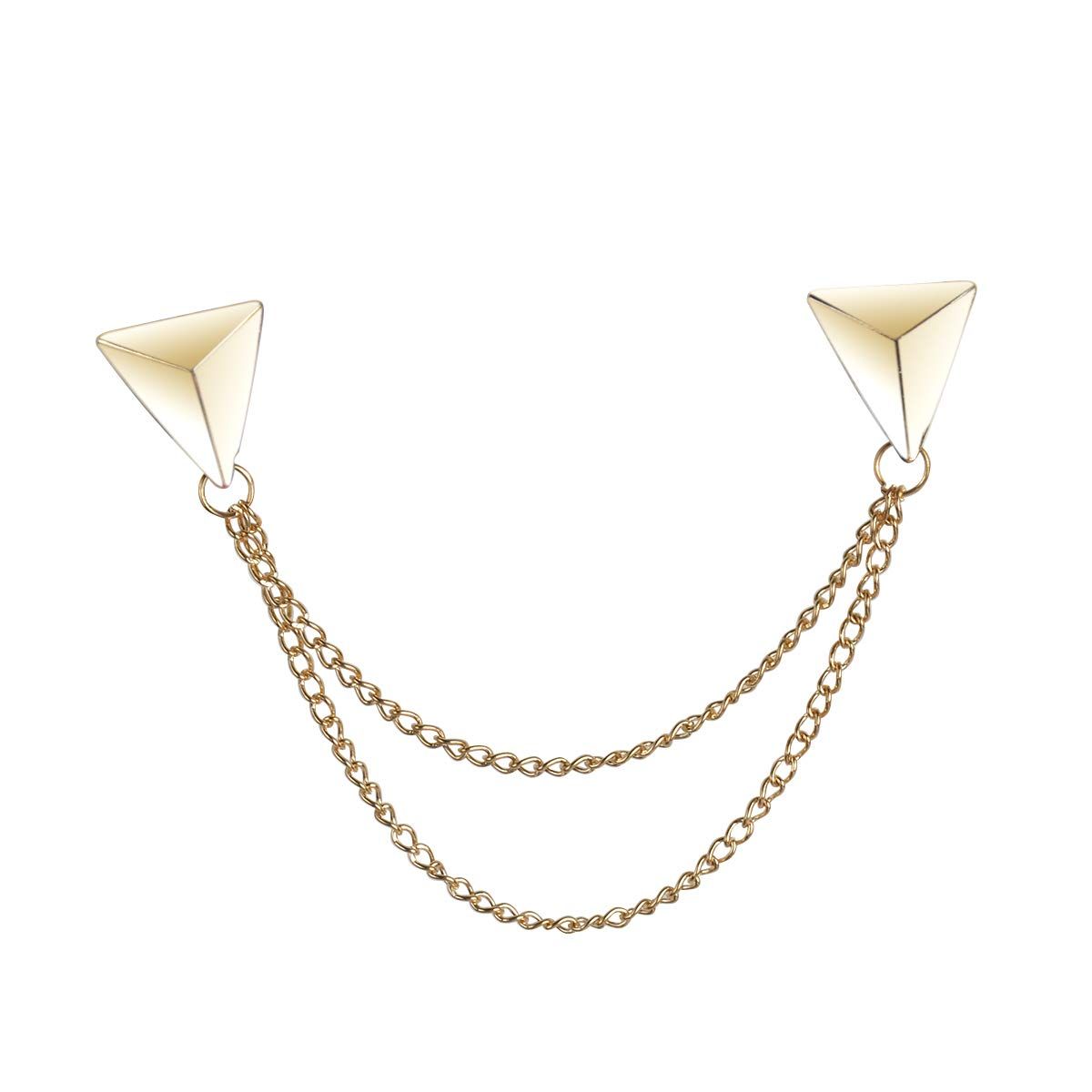 BPN　チェーン付きダブルブローチ Amazon | LKXHarleyaスタッドダブルチェーンブローチピン、タッセル