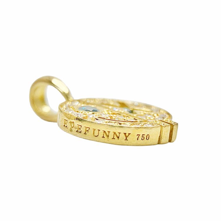 EYEFUNNY アイファニー スマイル ハーフ ブルーアイズ ダイヤチャーム