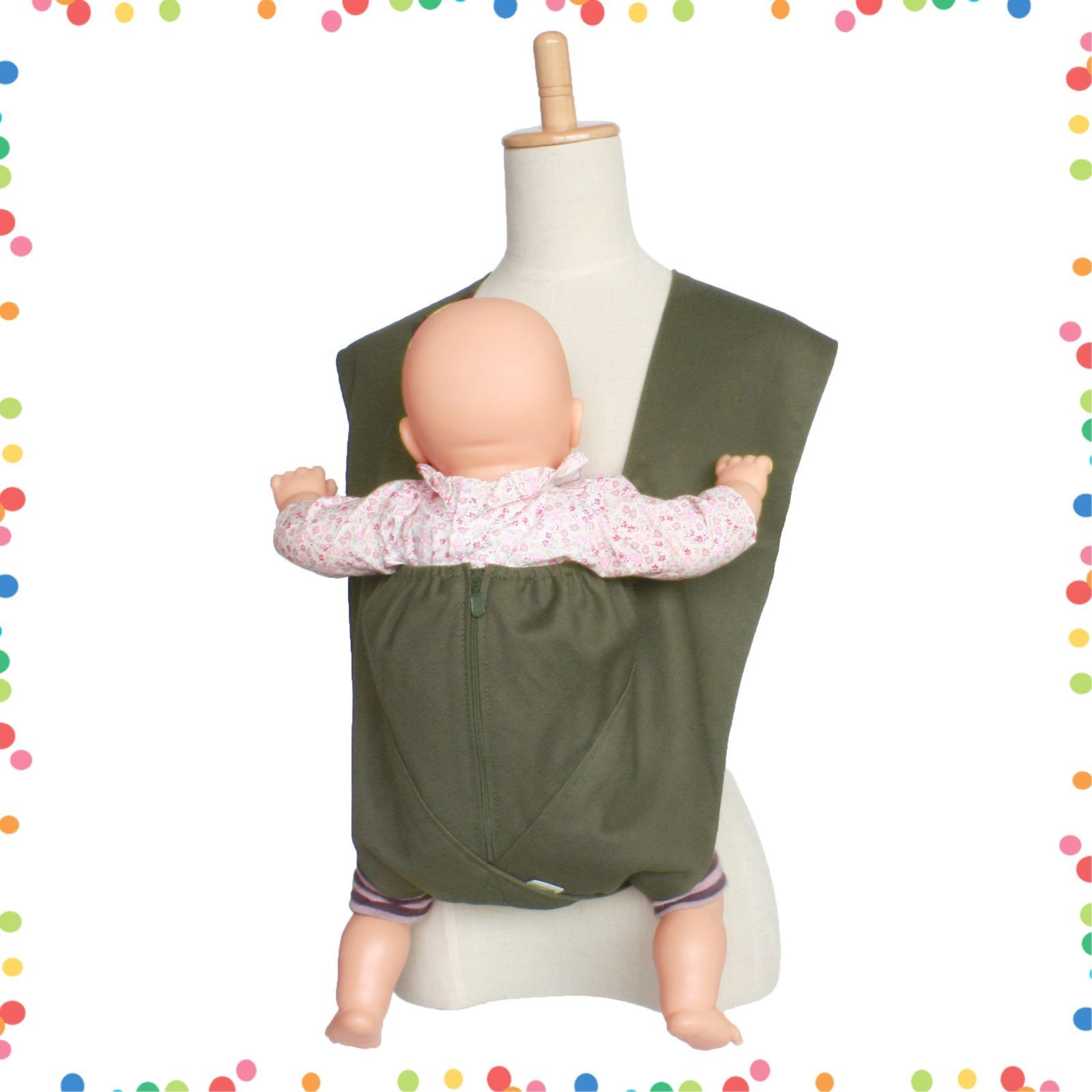 日本製 綿100％ カーキグリーン 抱っこひも XS tacmamy タックマミー