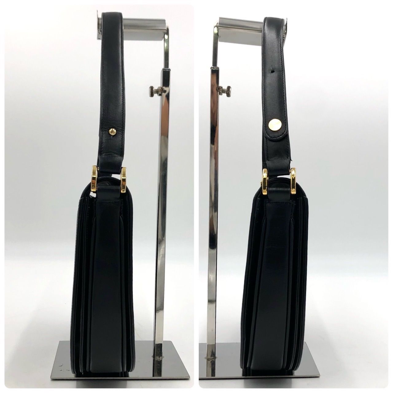 美品✨ コンテス　ホースヘア　ワンショルダーバッグ　2way　ハンドバッグ　黒 美品】コンテス Comtesse ショルダーバッグ 黒 レザー ホースヘア