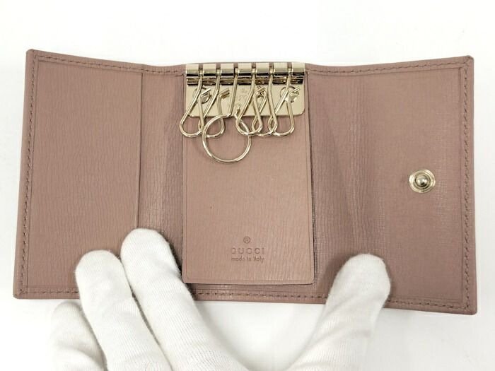 GUCCI 6連キーケース レザー ピンク系 309706 キーケース グッチ
