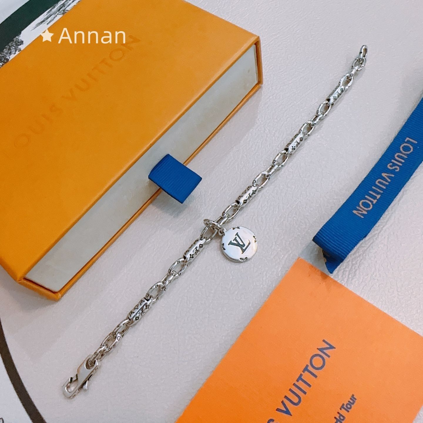 送料込☆ 極上美品 LOUIS VUITTON ルイヴィトン メンズ ブレスレット