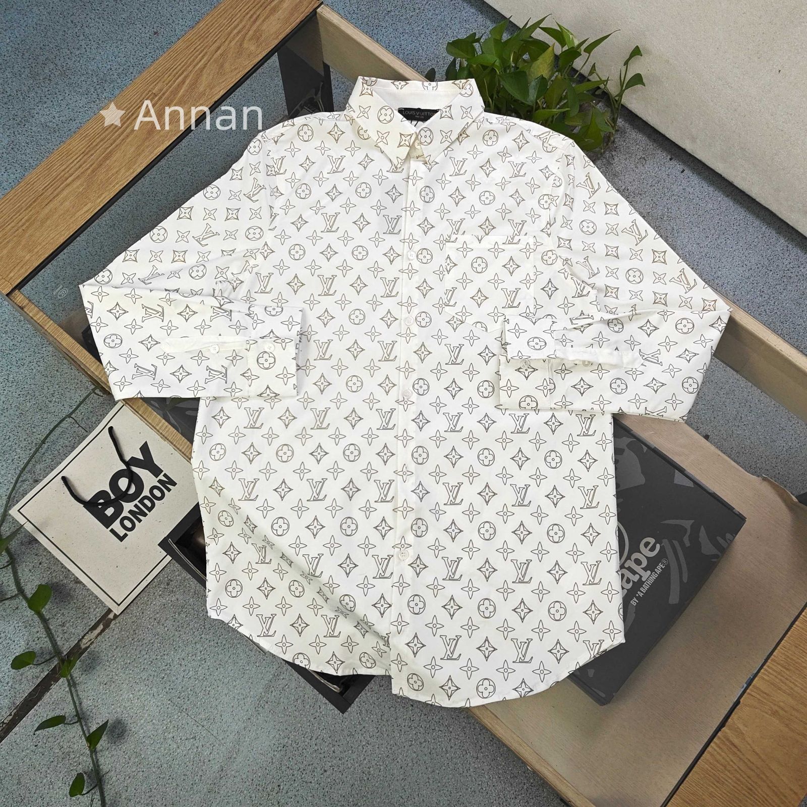 希少！送料込 LOUIS VUITTONルイヴィトン メンズ 長袖シャツ人気モデル