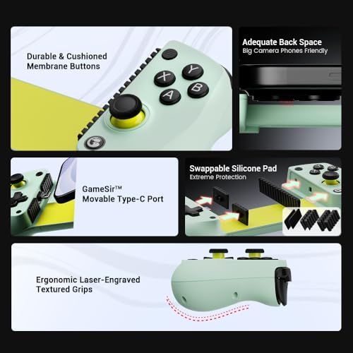  GameSir X 5 Lite モバイルゲーミングコントローラー Android iPhone 15シリーズ 16シリーズ iPad Mini 6 7 USB C 対応 Type C搭載スマホ用ゲームパッド ホール効果スティック搭載 ターボ その他 テレビゲーム