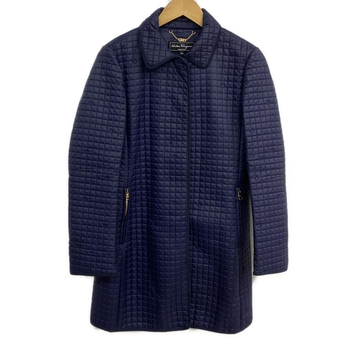 サルバトーレフェラガモ コート サイズ40 M レディース美品 - ネイビー