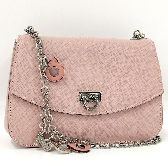 Salvatore Ferragamo ピンク ショルダーバッグ 本物 サルヴァトーレ 