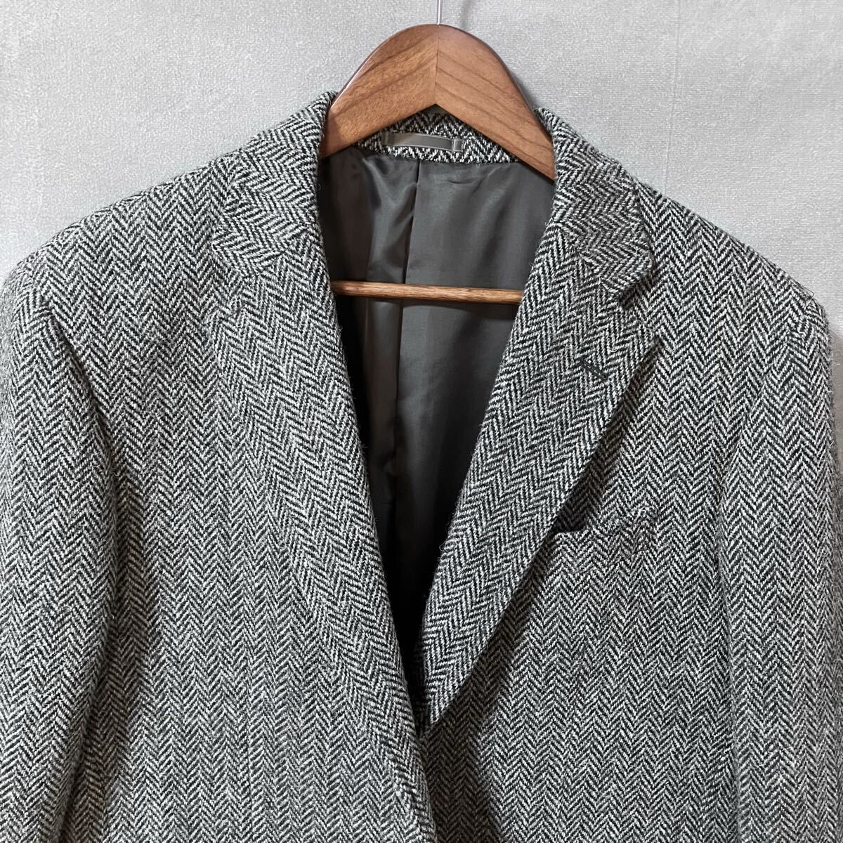 極美品 HARRIS TWEED ハリスツイード ウール100% ヘリンボーン
