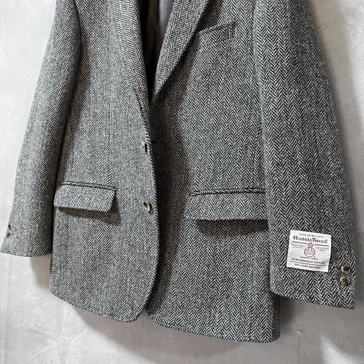 極美品 HARRIS TWEED ハリスツイード ウール100% ヘリンボーン