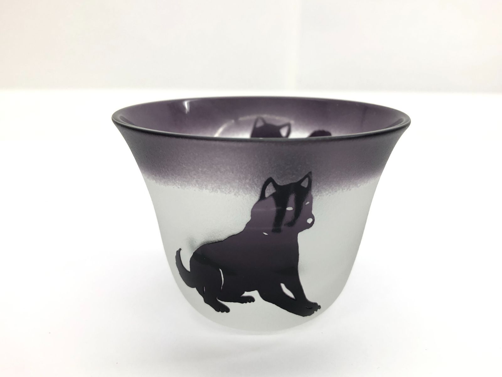 未使用】北島雅子 彫刻硝子 冷酒グラス ぐい吞み ぐい飲み おちょこ お