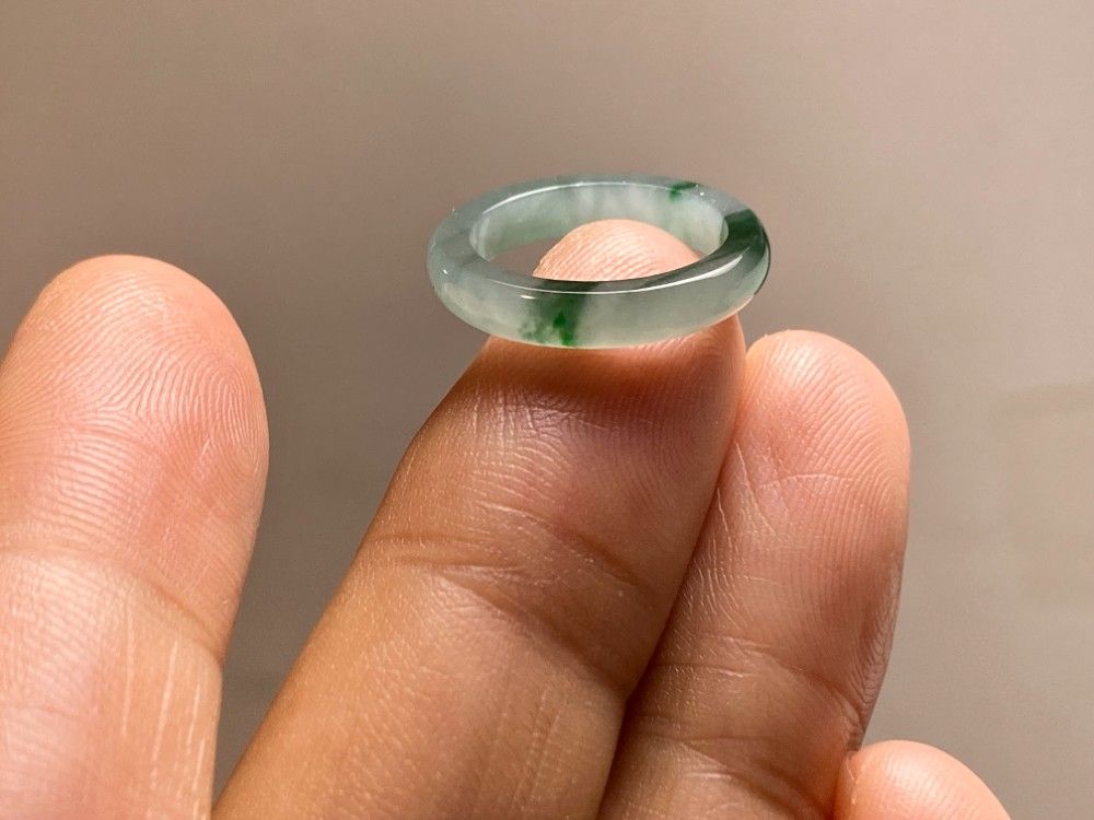L16-03 ピンキーリング 氷糯種 1.5号 薄青深緑 グアテマラ産 A貨 本