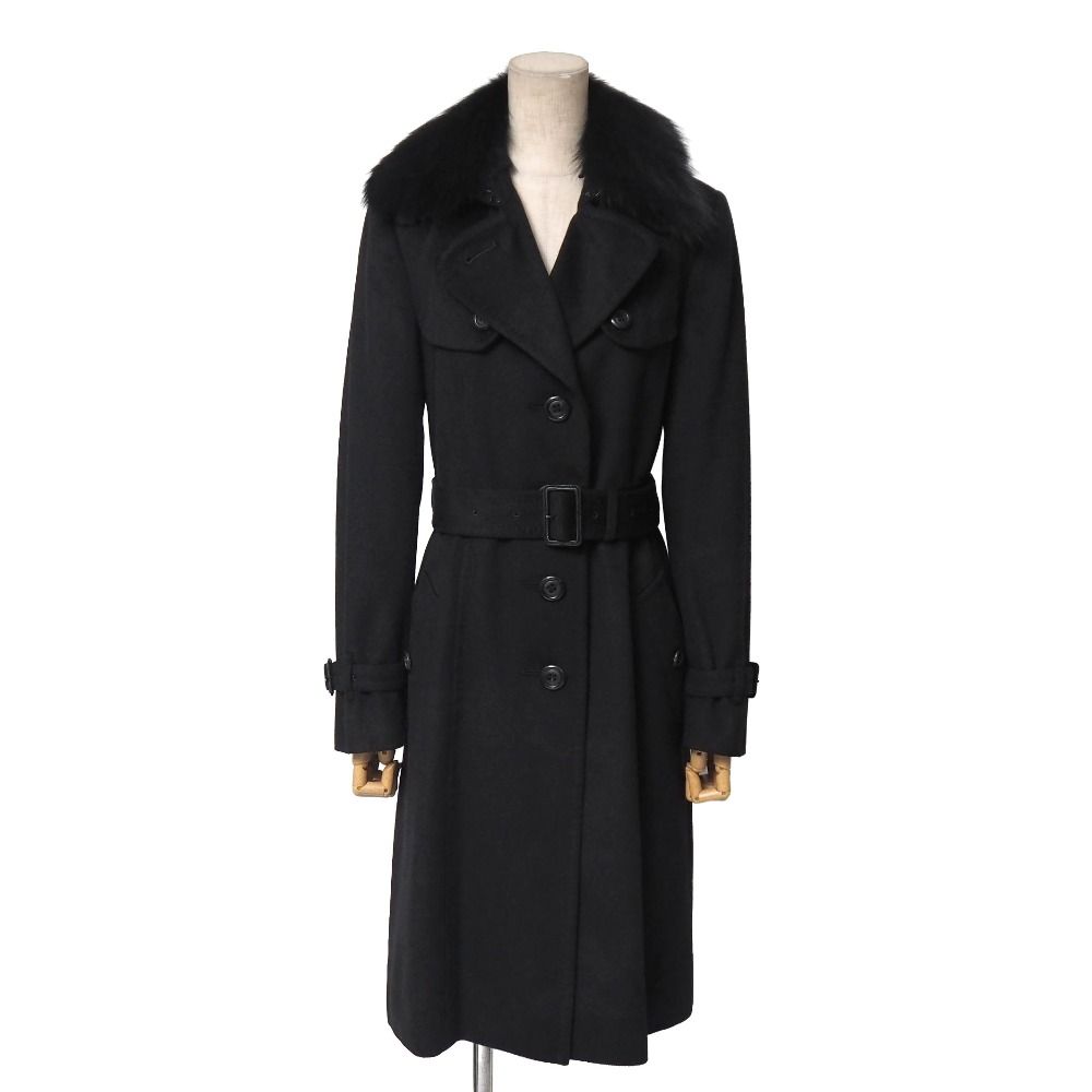 BURBERRY バーバリー コート サイズ38 フォックスファー カシミヤ混