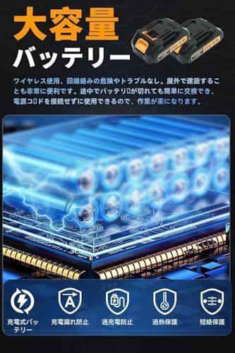 レシプロソー 電動ノコギリ バッテリ 電動工具 ノコギリ 無段変速 一台多役 電動カッター 充電式レシプロソー 小型 軽量 家庭用 YELLOW B m 305 ed 31