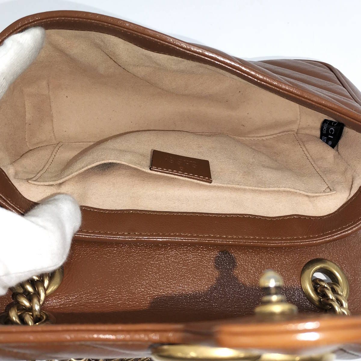 GUCCI GGマーモント ショルダーバッグ 446744 ブラウン レザー GGマーモント〕スモール ショルダーバッグ ・トープ レザー | GUCCI公式