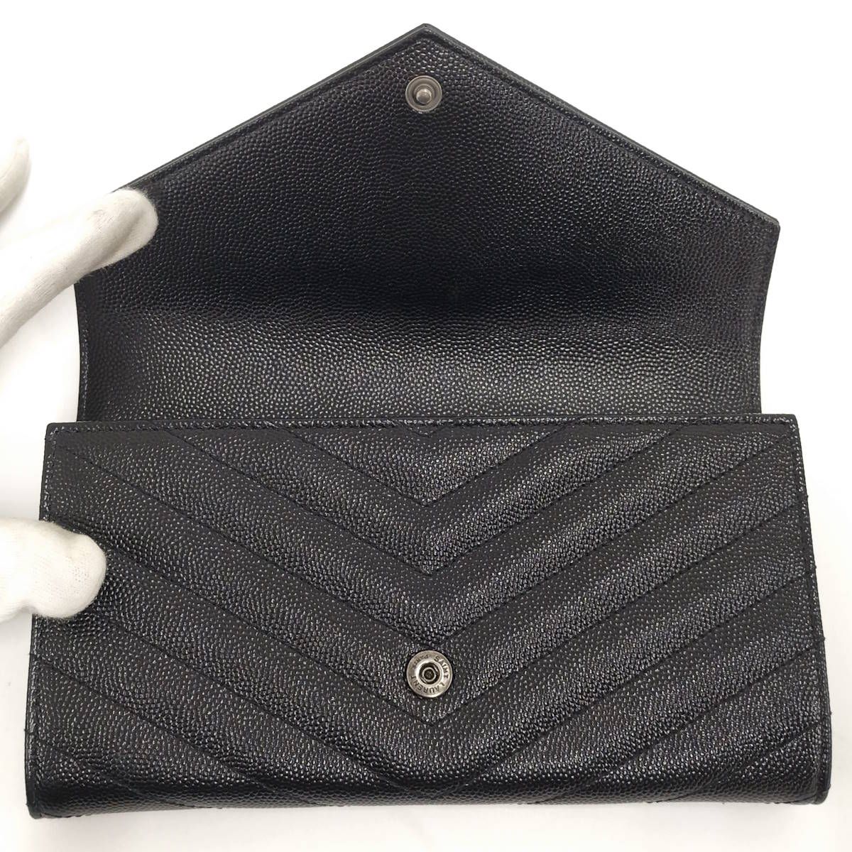 SAINT LAURENT サンローラン 長財布 カサンドラ エンボス ブラック SAINT LAURENT サンローラン カサンドラ ウォレット クロコダイル