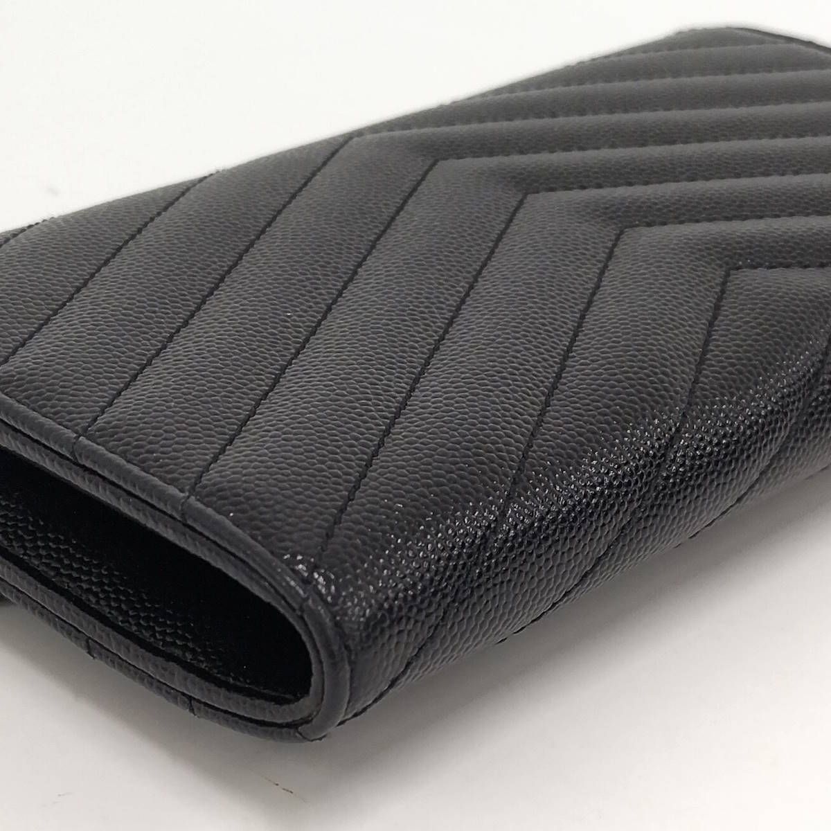 SAINT LAURENT サンローラン 長財布 カサンドラ エンボス ブラック SAINT LAURENT 二つ折り長財布 カサンドラ エンボス レザー ブラック