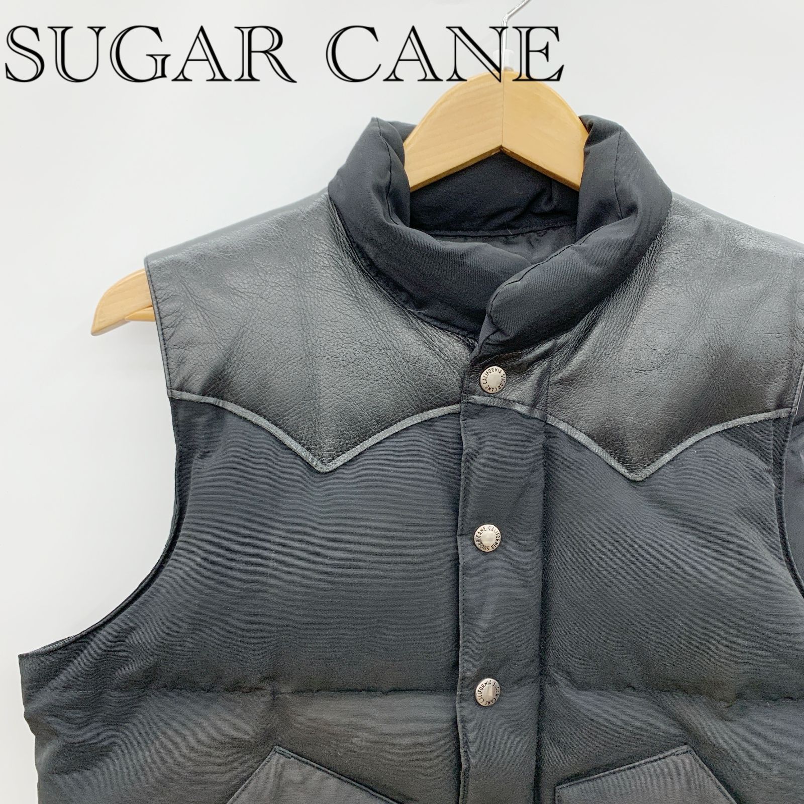 SUGAR CANE シュガーケーン Leather Yoke Down Vest レザーヨーク