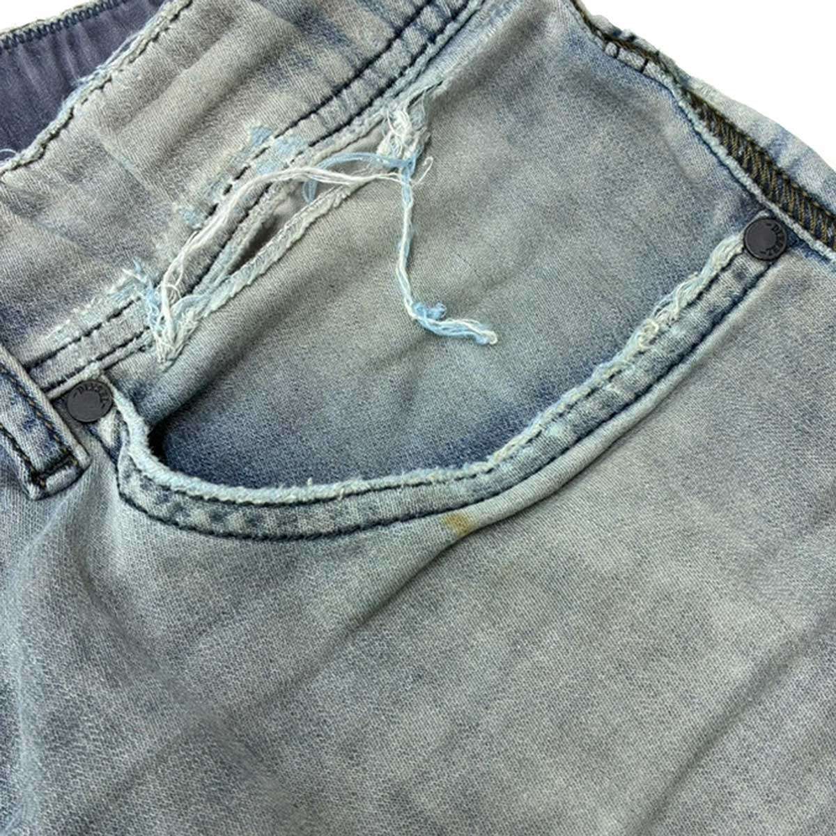 DIESEL ディーゼル NARROT-NE ダメージリペアスウェットジョグデニム