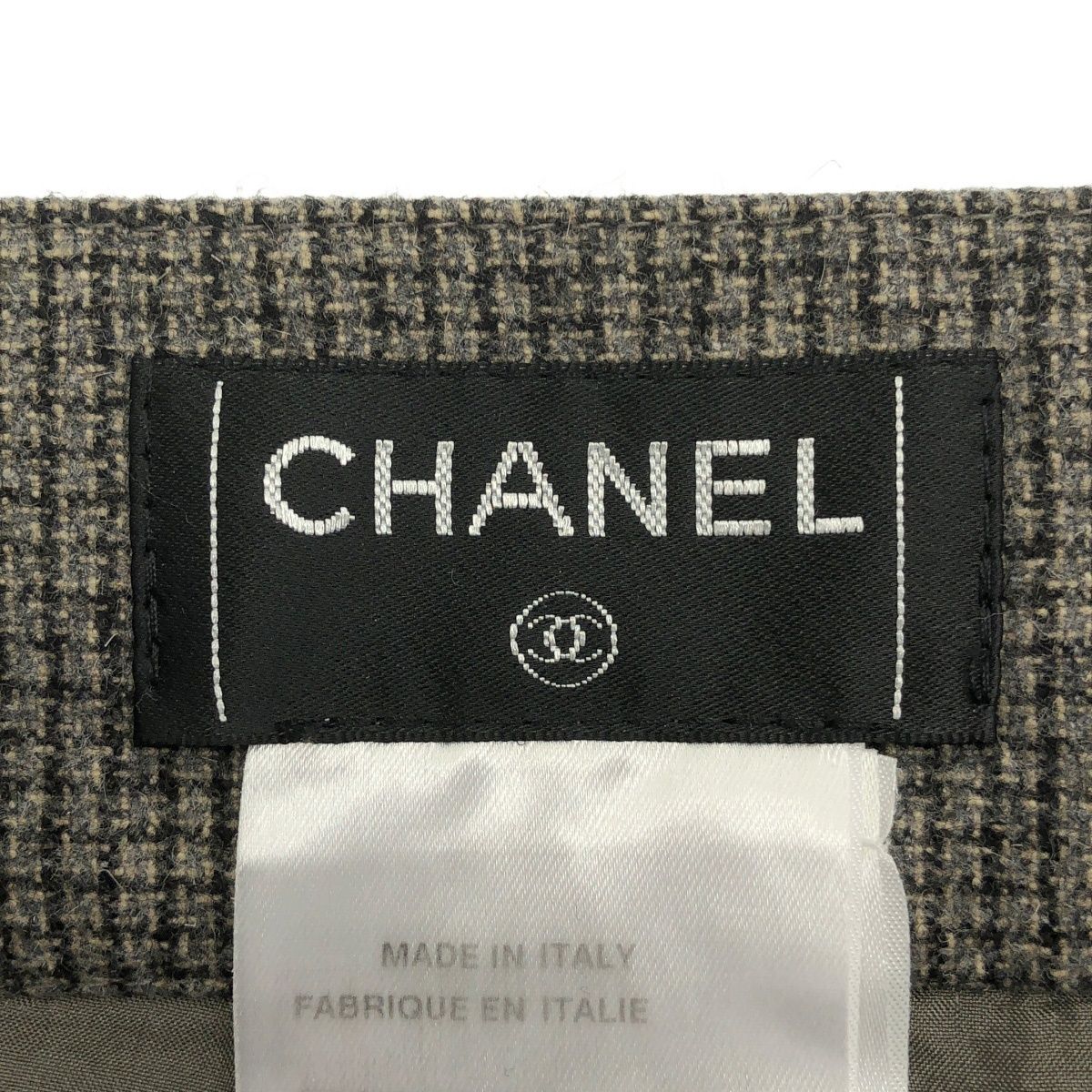 CHANEL シャネル 2005AW ココマークボタンチェックワイドパンツ