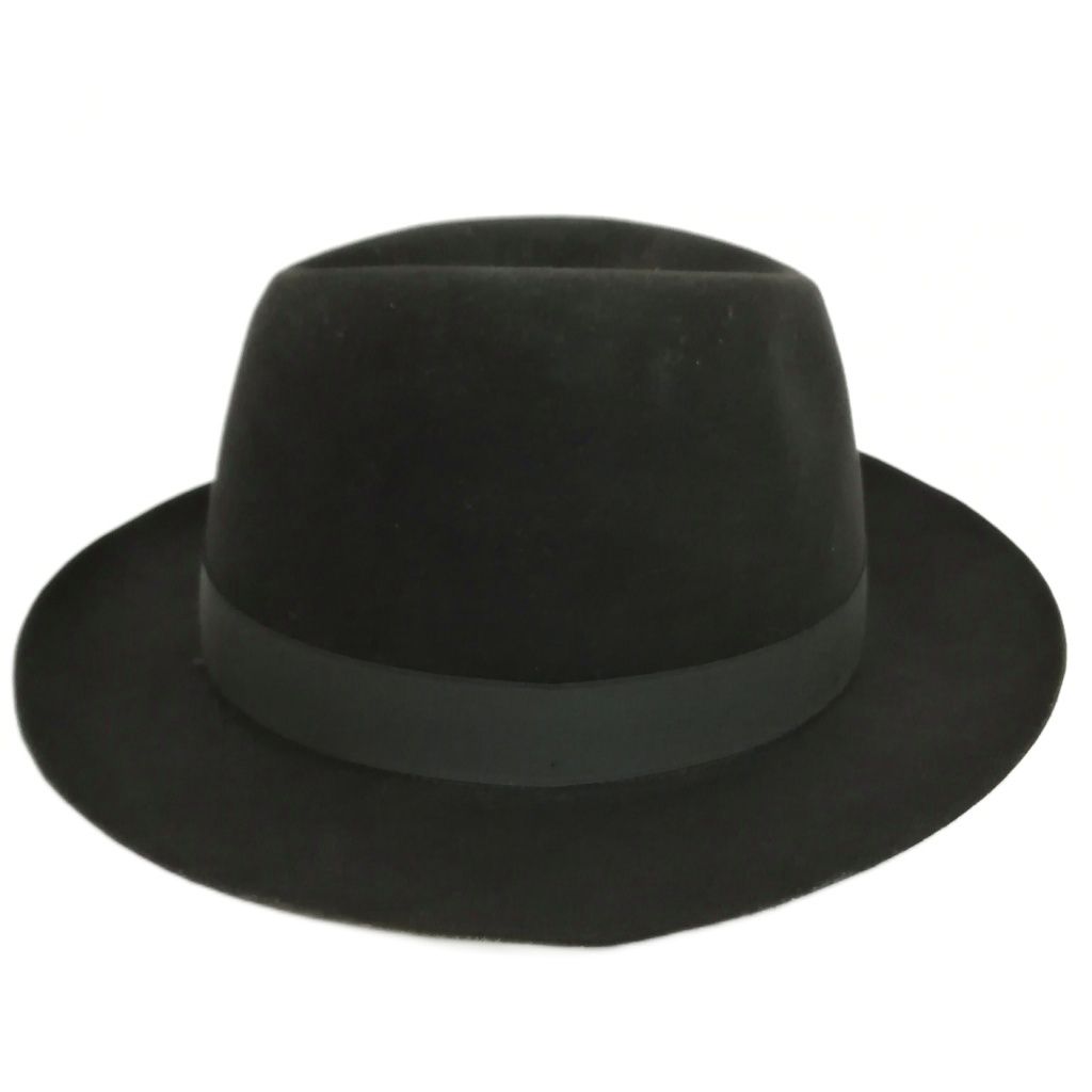 ボルサリーノ Borsalino フェルト ハット 中折れ Beaver ビーバー 黒