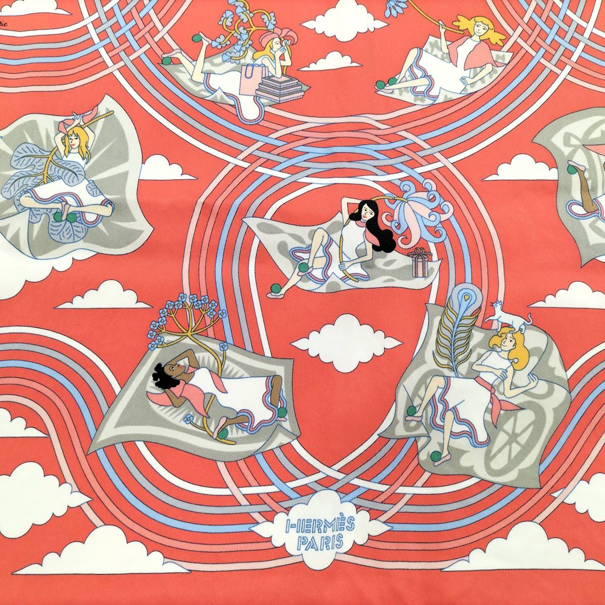 HERMES 空飛ぶカレ スカーフ カレ70 シルク100% - メルカリ