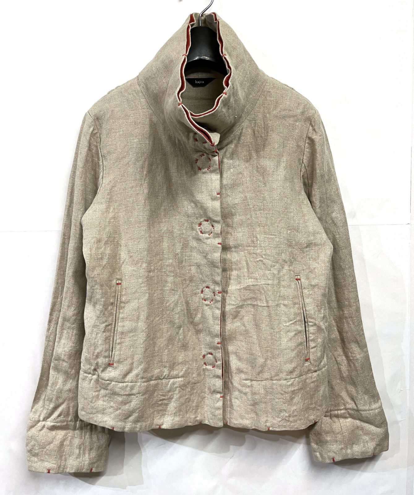 bajra｜バジュラ 68SJ03 ハイネック リネンジャケット 麻 - メルカリ