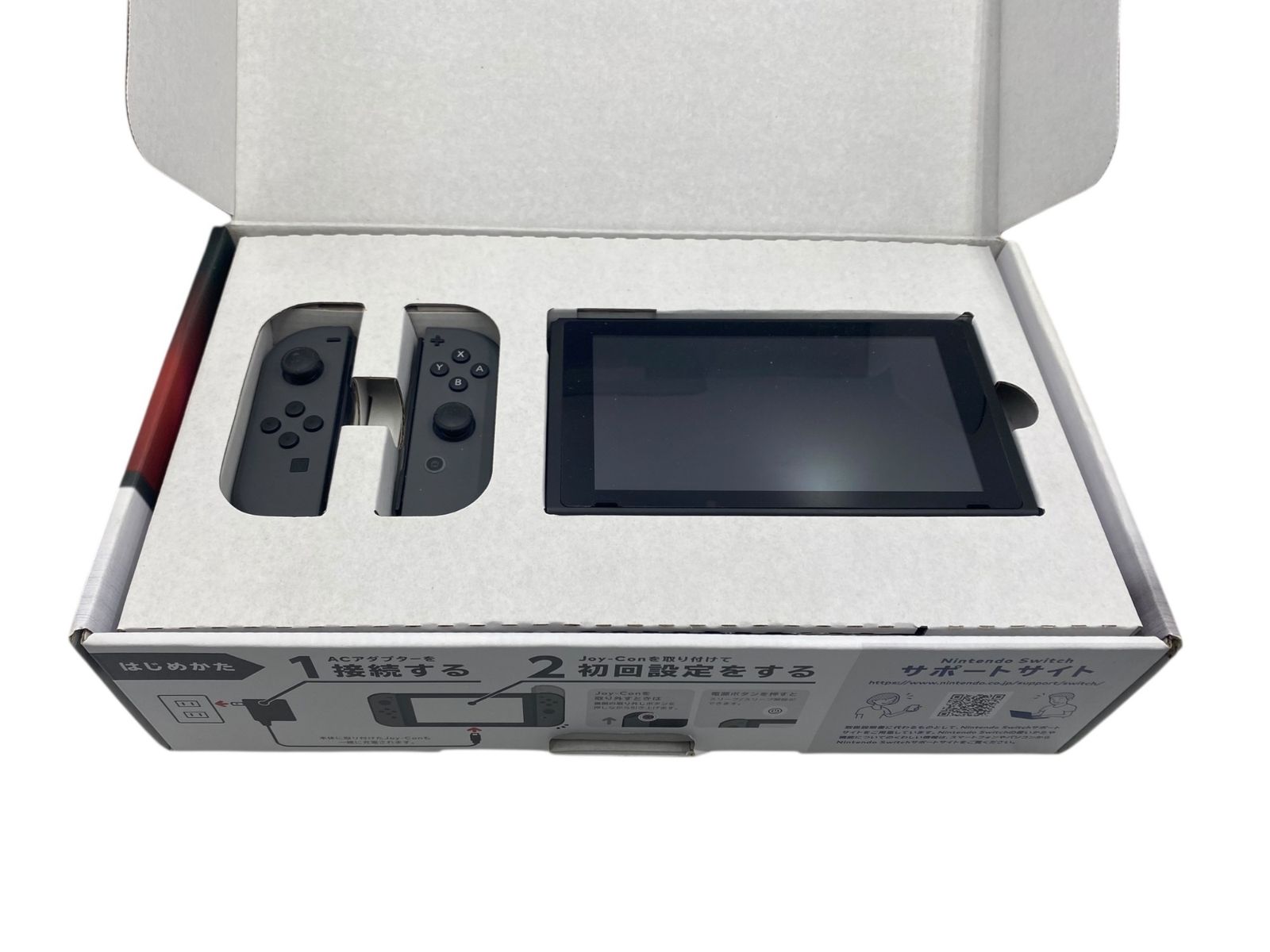 □Nintendo Switch 本体 グレー 初期化済 動作確認済 付属品一式 使用