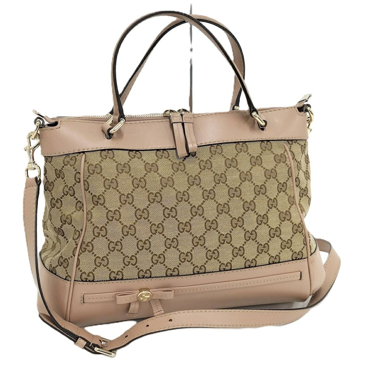 GUCCI GGキャンバス メイフェア ショルダーバック レザー キャンバス