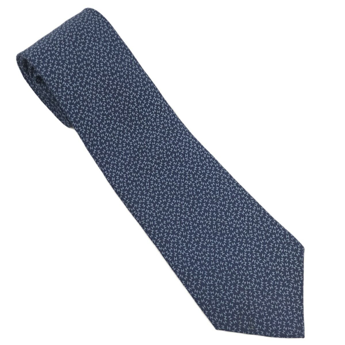 HERMES ネクタイ Hロゴ 総柄 シルク ブルー 7926 MA - メルカリ