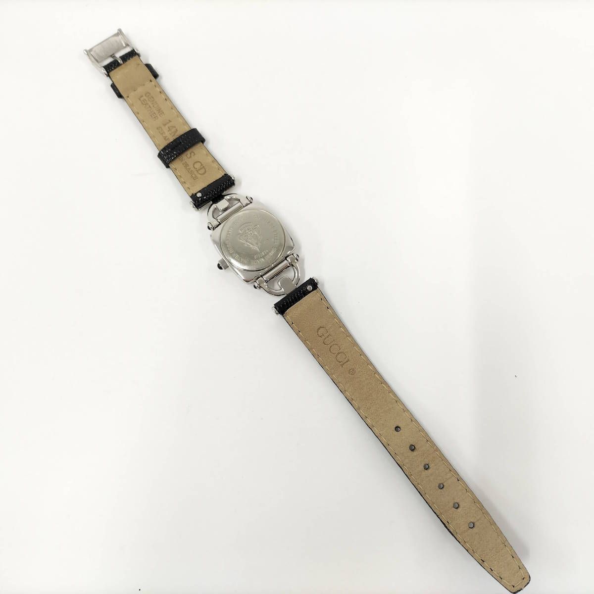 GUCCI レディース 腕時計 ホースビット クオーツ 革ベルト ブラック