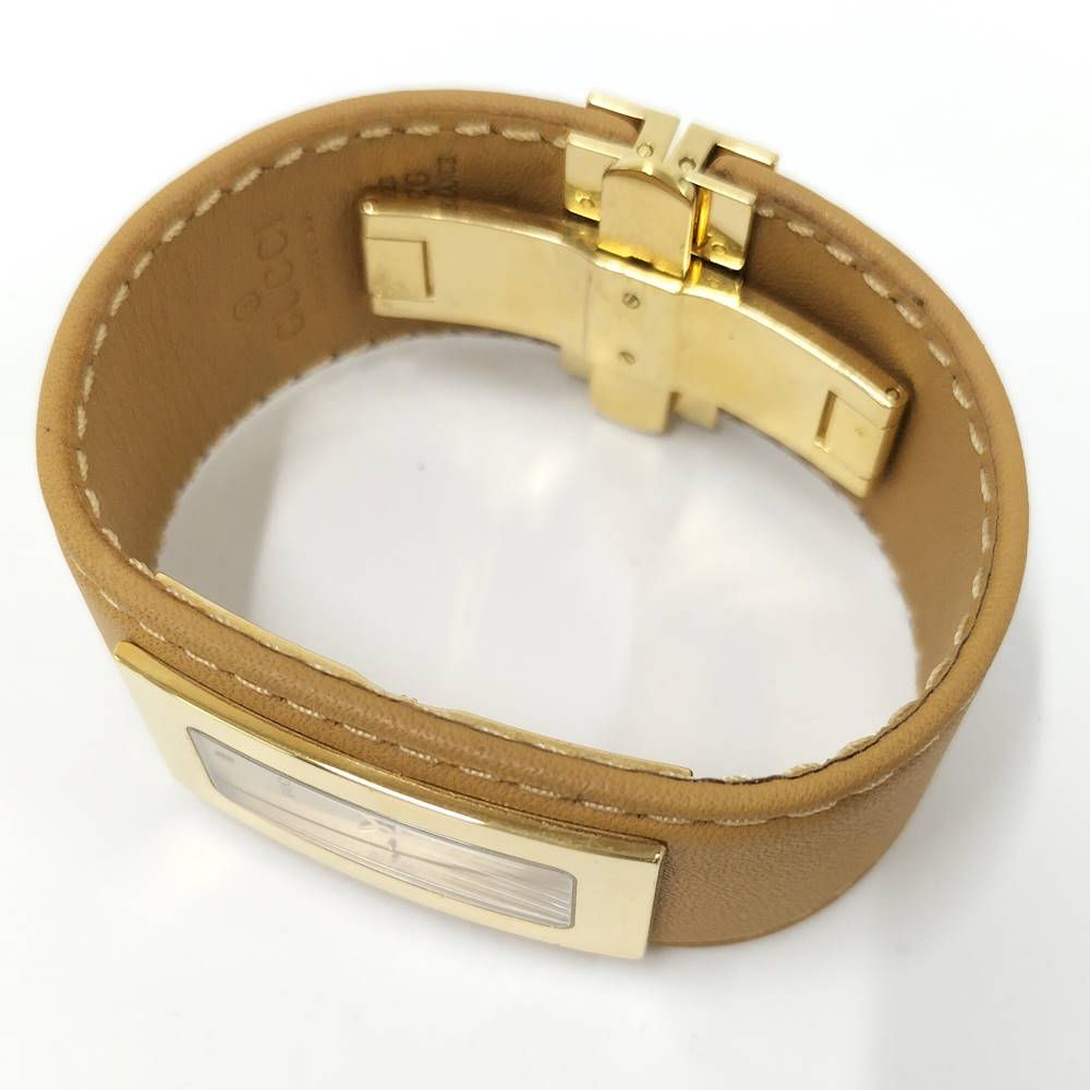 GUCCI レディース 腕時計 バングルウォッチ クオーツ SS レザー