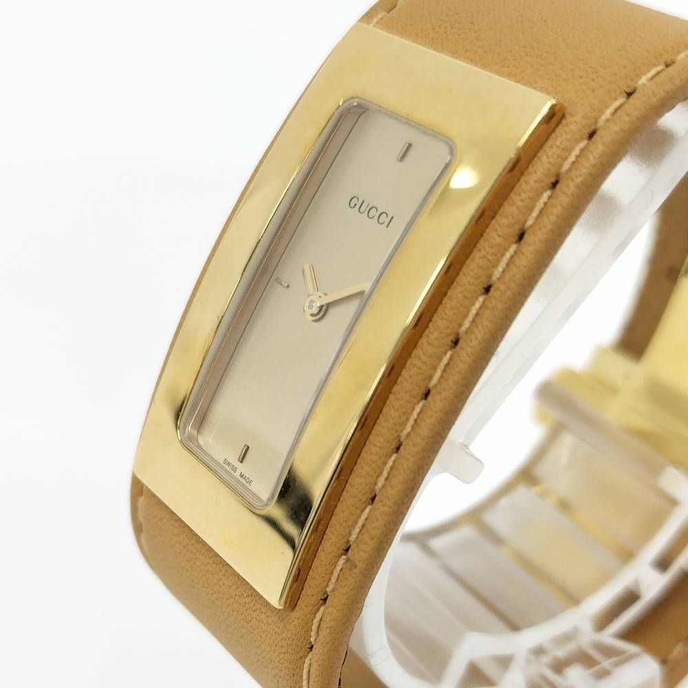 GUCCI レディース 腕時計 バングルウォッチ クオーツ SS レザー