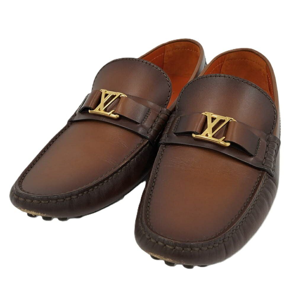 LOUIS VUITTON ダミエパターン ホッケンハイム ローファー LOUIS VUITTON ホッケンハイム ローファー レザー ブラウン LOUIS