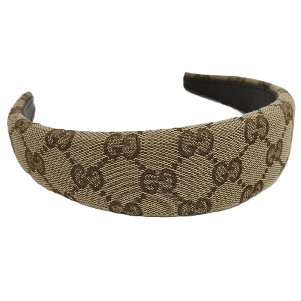 GUCCI カチューシャ ヘアバンド GGキャンバス ベージュ系 789987