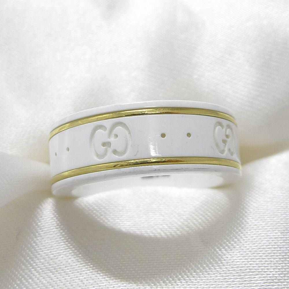 GUCCI アイコンリング セラミック K18 YG ホワイト 23号1点のみ 楽天市場】【ジュエリー】GUCCI グッチ アイコンリング GGリング 指輪