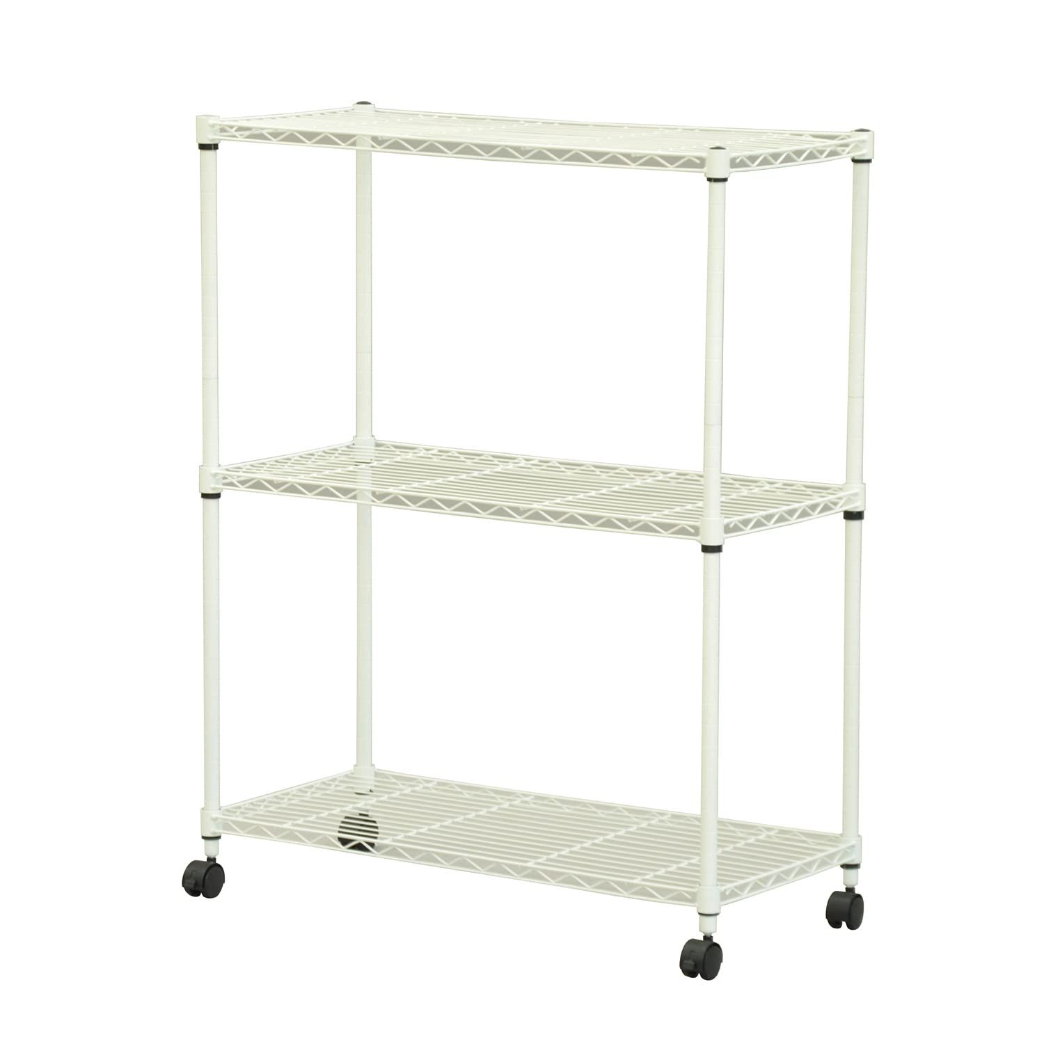 新品 エイアイテック(AITECH) 19φスチールラックセット3段 キャスター付き 幅75×奥行35×高さ96cm 組立品 ホワイト ALC-7590W WH