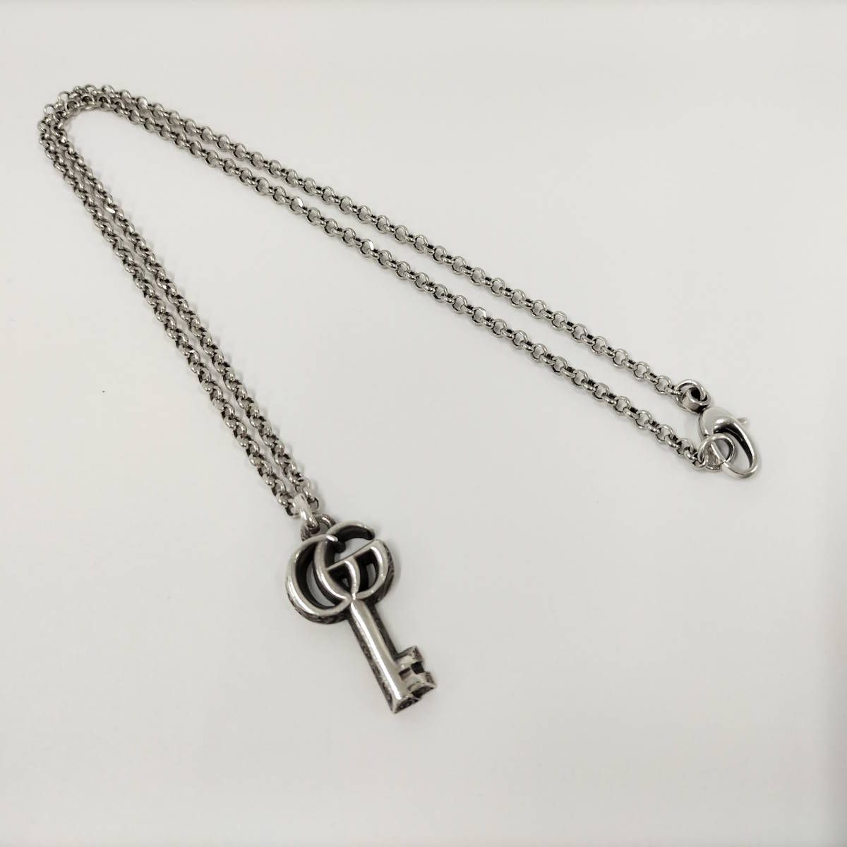 GUCCI ダブルG キーモチーフ シルバー ネックレス SV925 GUCCI（グッチ） ダブルG キーモチーフ シルバー ネックレス SV925