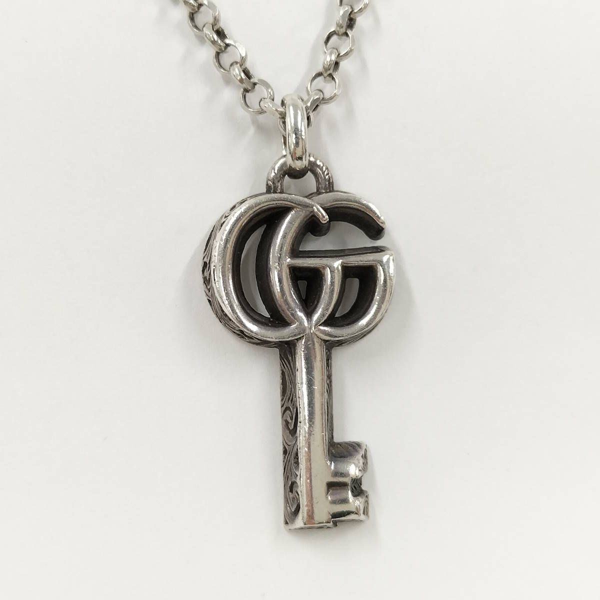 GUCCI ダブルG キーモチーフ シルバー ネックレス SV925 GUCCI（グッチ） ダブルG キーモチーフ シルバー ネックレス SV925