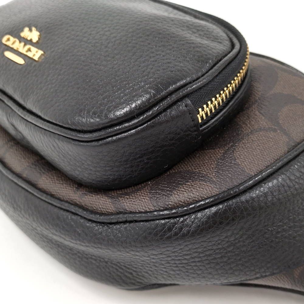 COACH ウエストバッグ レザー PVC ブラック 6548 - メルカリ
