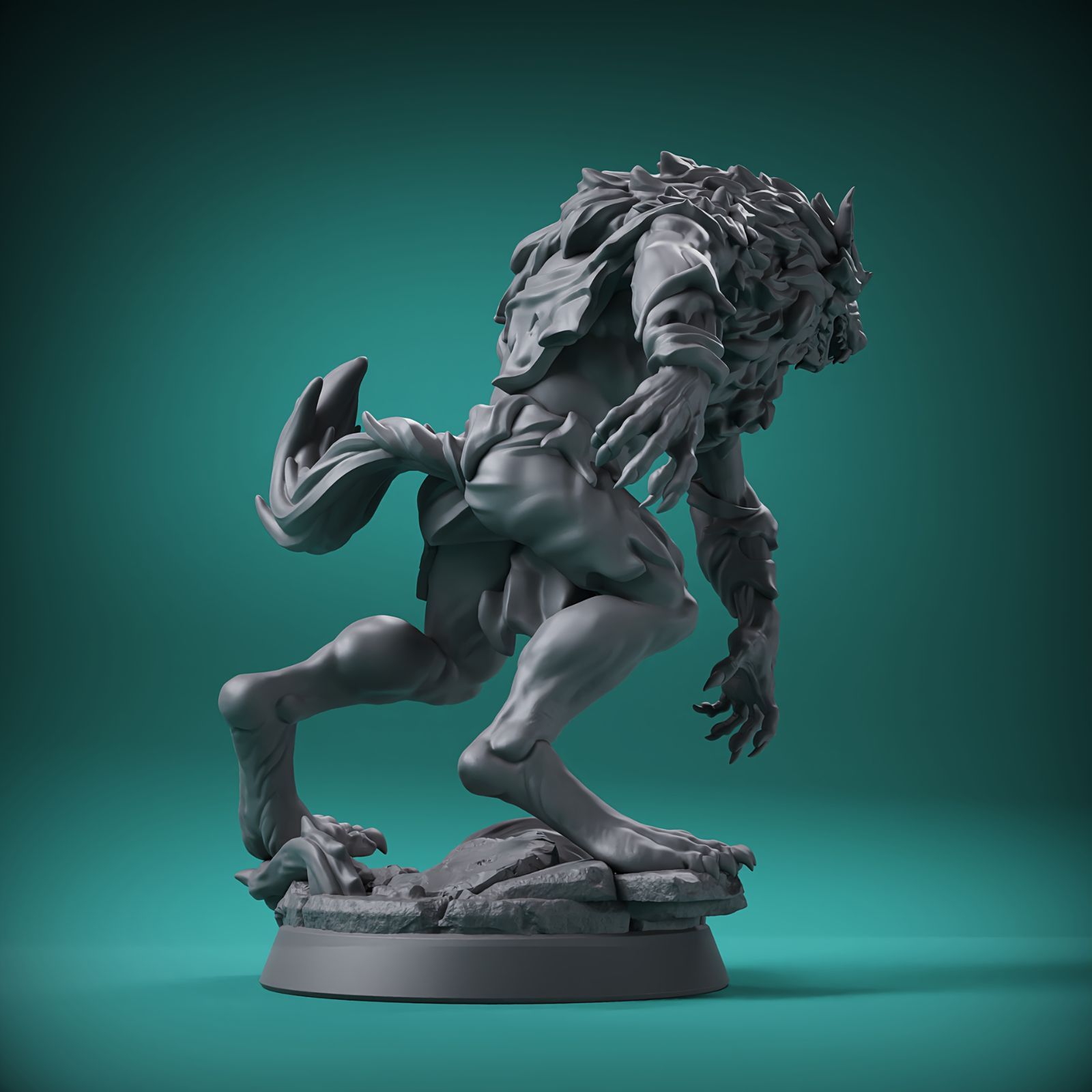 フィギュア 怒ったオオカミ 化け物 3.8cm 狼 ウルフ ファンタジー