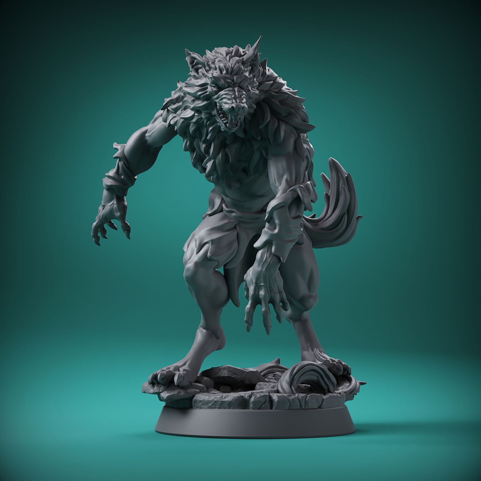 サンとオオカミのフィギュア 激レア物 フィギュア 怒ったオオカミ 化け物 3.8cm 狼 ウルフ ファンタジー