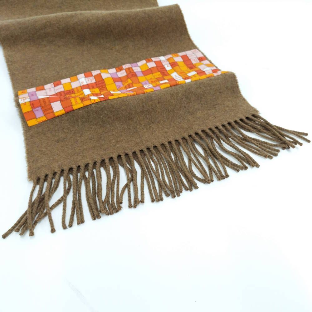 HERMES カシミヤ100% マフラー ダークブラウン HERMES（エルメス） カシミヤ100％ マフラー ストール レディース