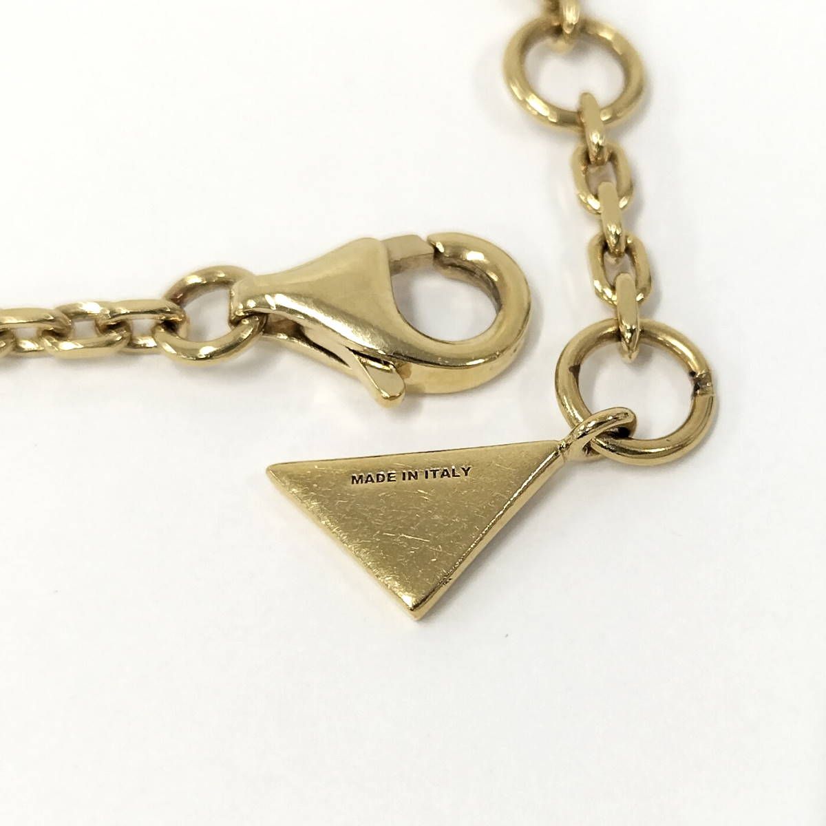 PRADA ブレスレット エナメルメタル トライアングル ロゴ メッキ