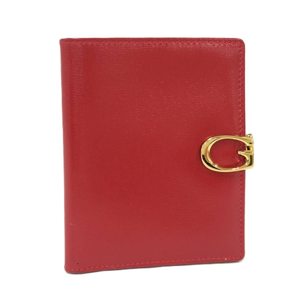 GUCCI 二つ折り財布 札入れ Gロゴ ゴールド金具 レザー レッド - メルカリ