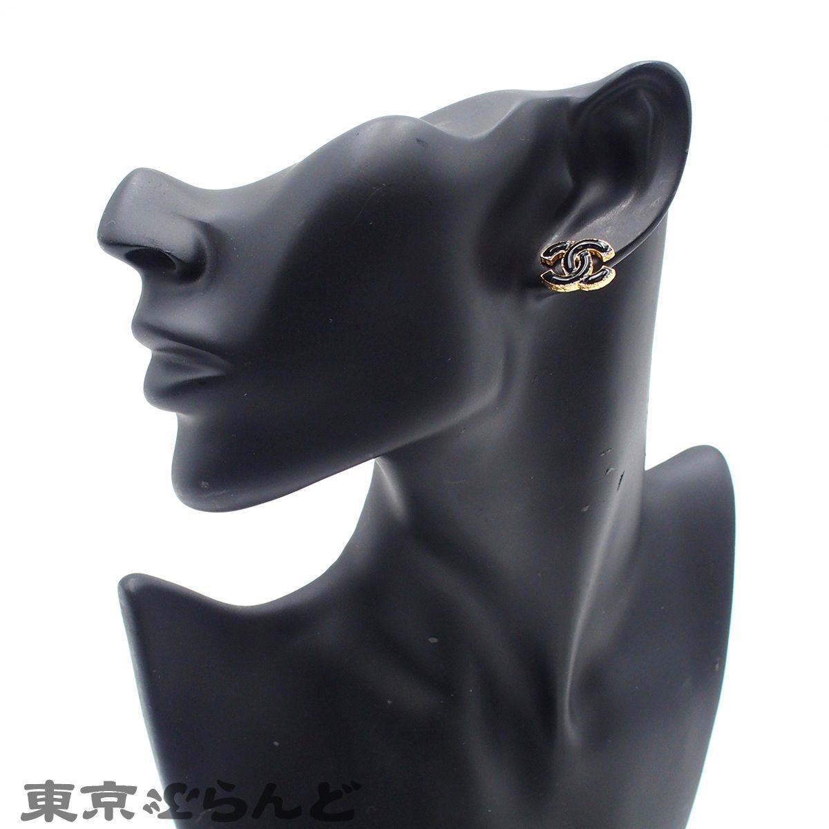 シャネル CHANEL ピアス ゴールド ブラック メタル ココマーク